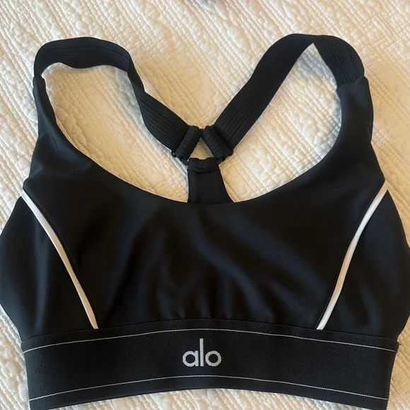 ALO Yoga Black and White Sports Bra - Picture 5 of 7